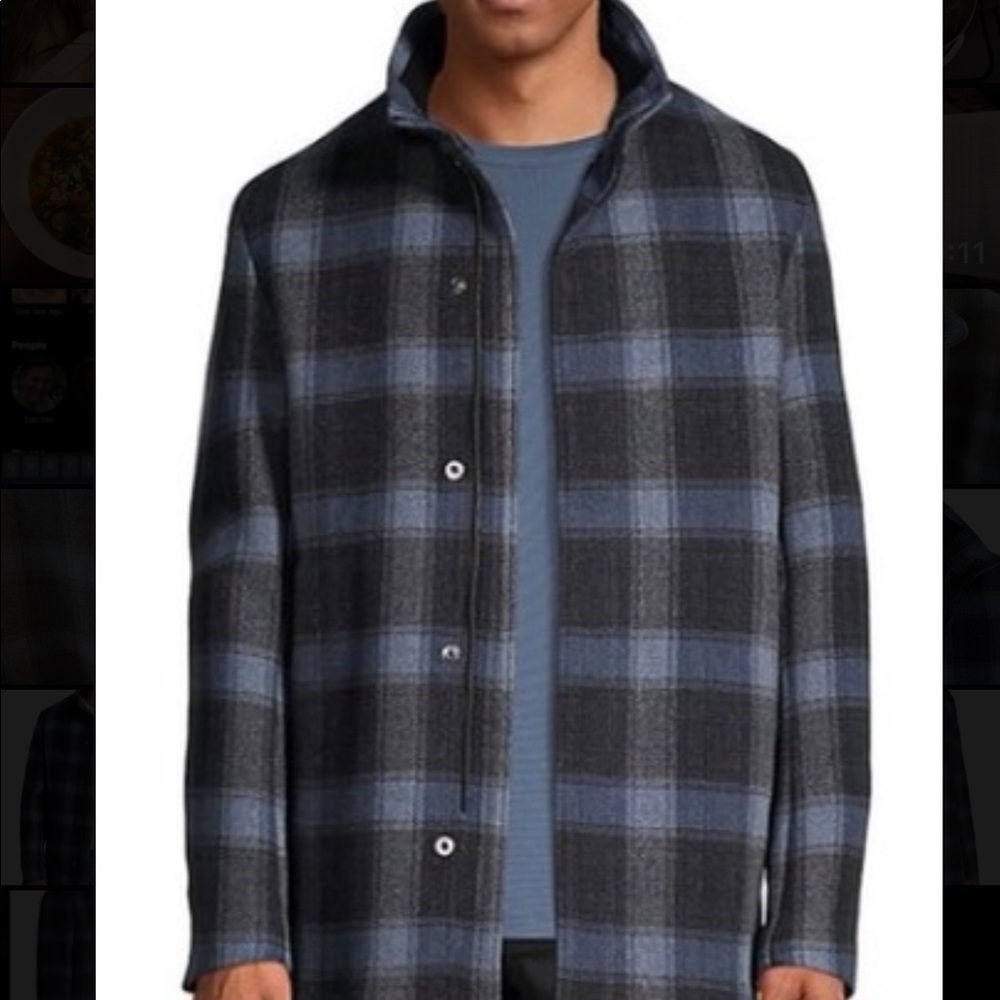 Theory Clarence Regular Fit Plaid Coat NEW